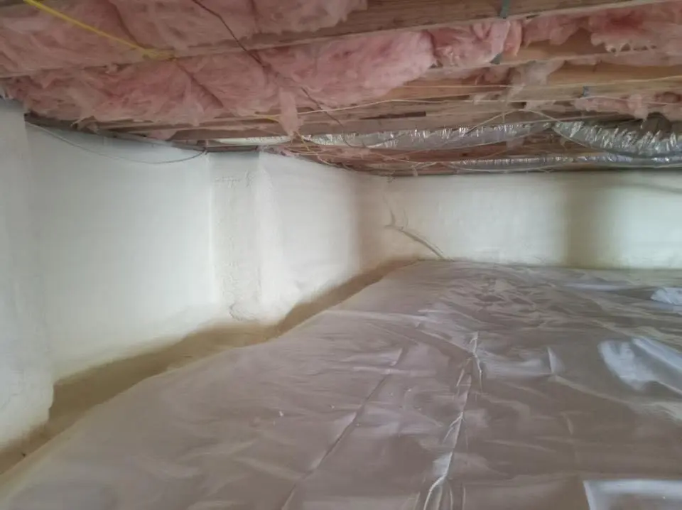 Crawl space encapsulation with closed-cell spray foam for Spray Foam Roofing in Waldoboro