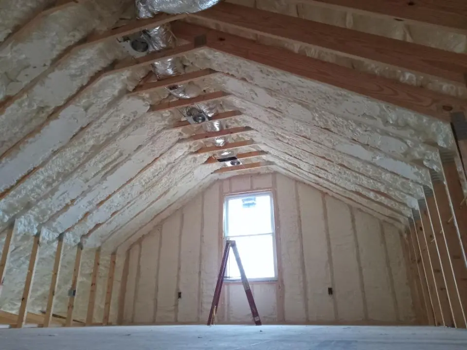 Spray foam roofing application for Crawl Space Insulation project in Waldoboro
